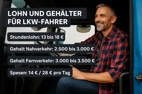 Was verdienen Lkw-Fahrer in Deutschland? Stundenlohn, Gehalt & Spesen